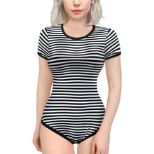 Load image into Gallery viewer, Essential Striped Adult Onesie Black
