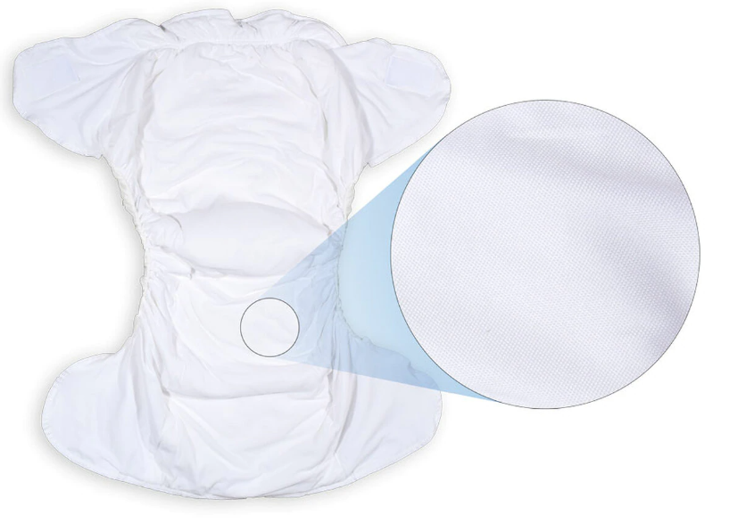InControl Fitted Nighttime Cloth Diaper - White S/M - myabdlsupplies